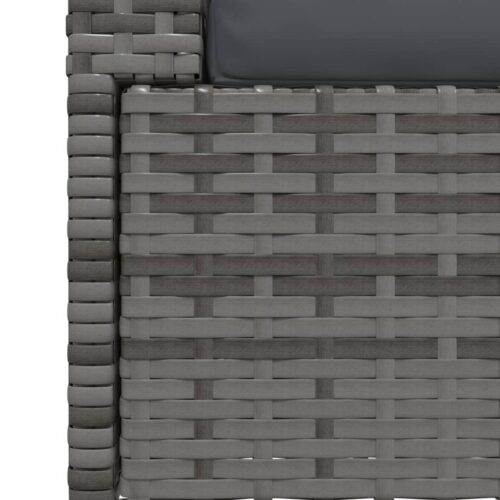 2-Seater Sofa with Cushions Grey Poly Rattan Wicker Outdoor Patio Furniture - Image 8