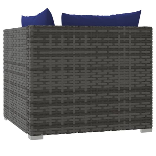 2-Seater Sofa with Cushions Grey Poly Rattan Wicker Outdoor Patio Furniture - Image 7