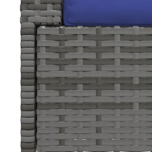 2-Seater Sofa with Cushions Grey Poly Rattan Wicker Outdoor Patio Furniture - Image 8
