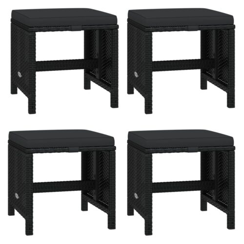 21-Piece Garden Dining Set with Cushions Black Poly Rattan Wicker Outdoor Patio Furniture - Image 7