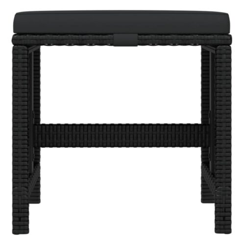21-Piece Garden Dining Set with Cushions Black Poly Rattan Wicker Outdoor Patio Furniture - Image 9