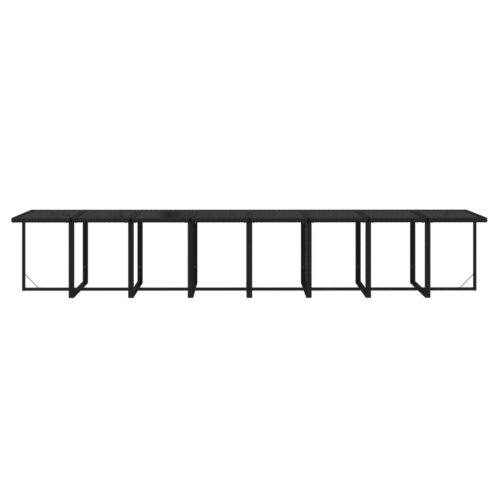 21-Piece Garden Dining Set with Cushions Black Poly Rattan Wicker Outdoor Patio Furniture - Image 11