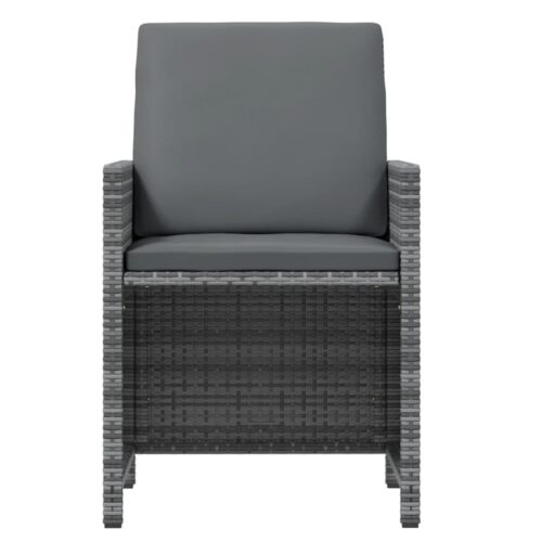 21-Piece Garden Dining Set with Cushions Grey Poly Rattan Wicker Outdoor Patio Furniture - Image 6