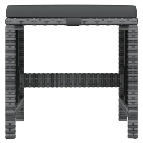 21-Piece Garden Dining Set with Cushions Grey Poly Rattan Wicker Outdoor Patio Furniture - Image 9