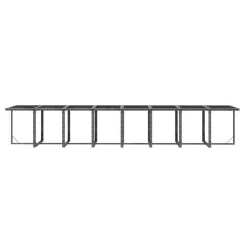 21-Piece Garden Dining Set with Cushions Grey Poly Rattan Wicker Outdoor Patio Furniture - Image 11