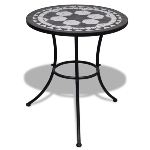 3-Piece Ceramic Tile Iron Bistro Set Outdoor Garden Patio Dining Table Chairs - Image 7