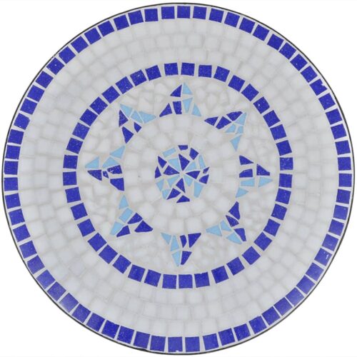 3-Piece Bistro Set Ceramic Tile Blue White - Image 4