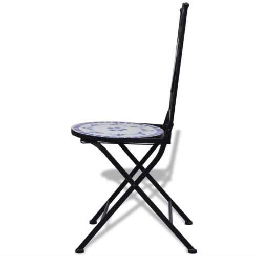 3-Piece Bistro Set Ceramic Tile Blue White - Image 7