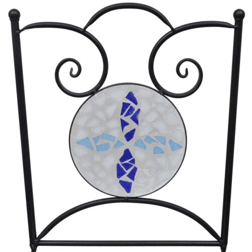 3-Piece Bistro Set Ceramic Tile Blue White - Image 8