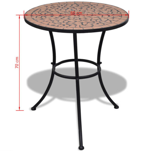 3-Piece Bistro Set Ceramic Tile Terracotta - Image 3