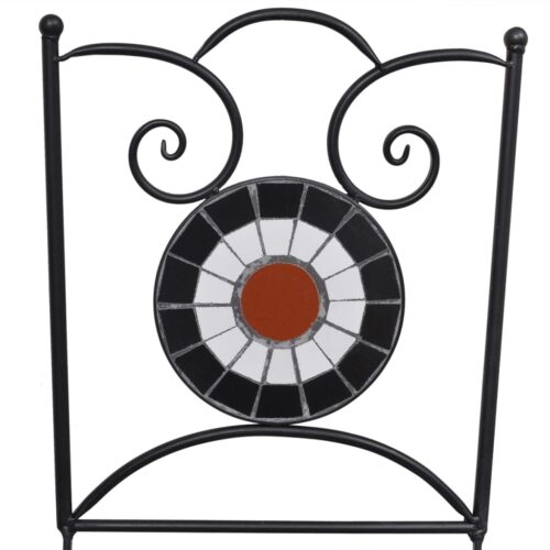 3-Piece Bistro Set Ceramic Tile Terracotta White - Image 8