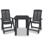 3-Piece Outdoor Chairs Table Set Garden Patio Bistro Dining Furniture Setting