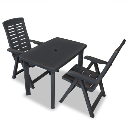 3-Piece Outdoor Chairs Table Set Garden Patio Bistro Dining Furniture Setting - Image 2