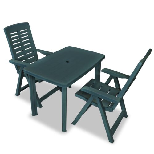 3-Piece Bistro Set Plastic Green - Image 2