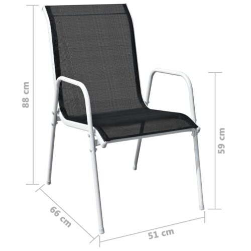 3-Piece Bistro Set Steel Black - Image 11