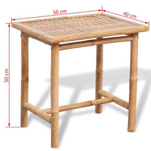 3-Piece Bistro Set with Cushions Bamboo Outdoor Garden Patio Dining Lounge Furniture - Image 9