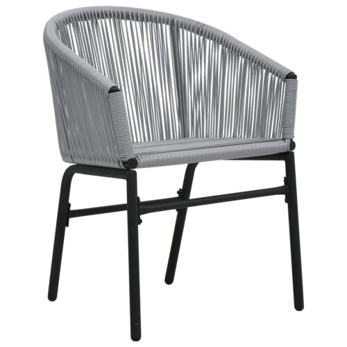 3-Piece Bistro Set with Cushions PE Rattan Grey Outdoor Garden Patio Dining Lounge Furniture - Image 8