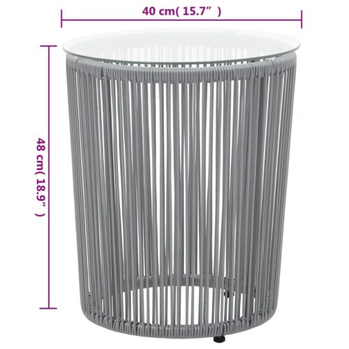 3-Piece Bistro Set with Cushions PE Rattan Grey Outdoor Garden Patio Dining Lounge Furniture - Image 11