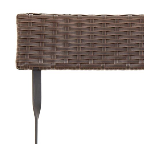 3-Piece Folding Bistro Set Brown Poly Rattan Wicker Outdoor Patio Furniture - Image 8