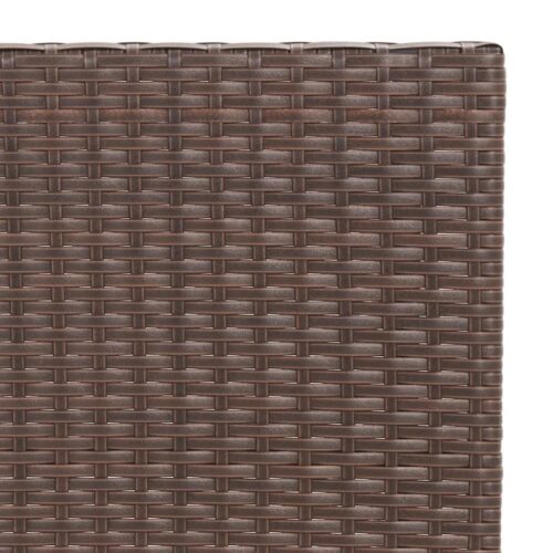3-Piece Folding Bistro Set Brown Poly Rattan Wicker Outdoor Patio Furniture - Image 9