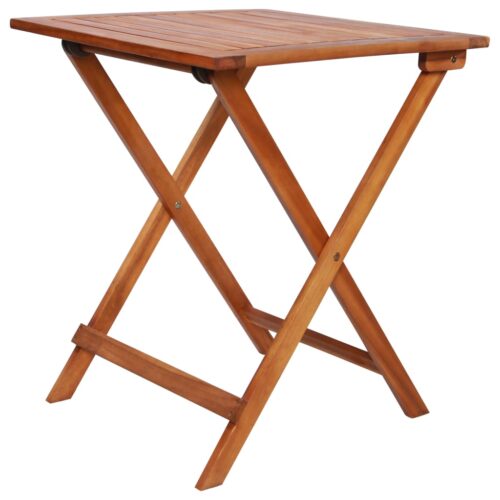 3-Piece Folding Bistro Set Acacia Wood Timber Outdoor Patio Furniture - Image 4