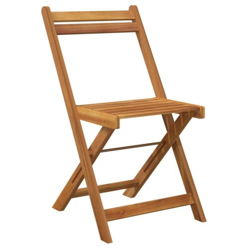3-Piece Folding Bistro Set Wood Timber Outdoor Patio Furniture Acacia - Image 4