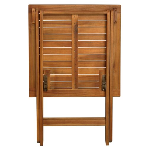 3-Piece Folding Bistro Set with Cushions Acacia Wood Timber Outdoor Patio Furniture - Image 3