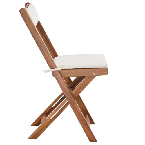 3-Piece Folding Bistro Set with Cushions Acacia Wood Timber Outdoor Patio Furniture - Image 8