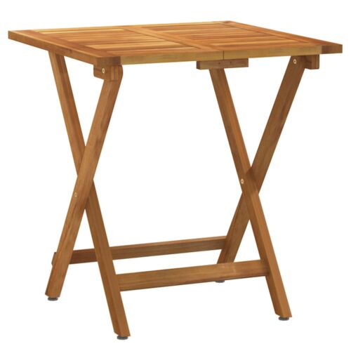 3-Piece Folding Bistro Set with Cushions Wood Timber Outdoor Patio Furniture Acacia - Image 4