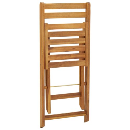 3-Piece Folding Bistro Set with Cushions Wood Timber Outdoor Patio Furniture Acacia - Image 8