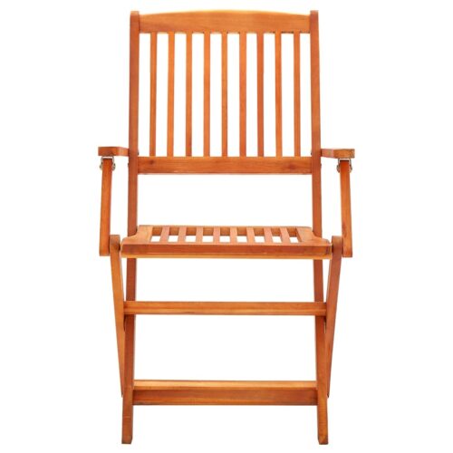 3-Piece Folding Outdoor Dining Set Solid Eucalyptus Wood - Image 3
