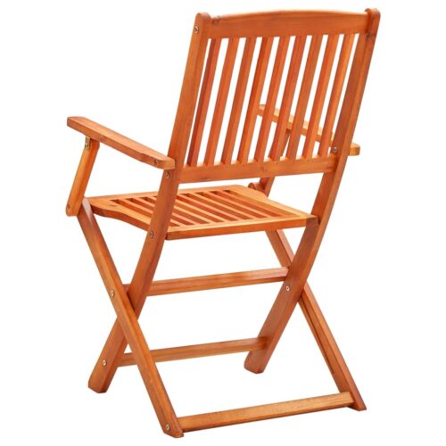 3-Piece Folding Outdoor Dining Set Solid Eucalyptus Wood - Image 5