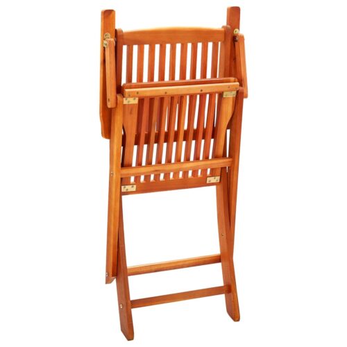 3-Piece Folding Outdoor Dining Set Solid Eucalyptus Wood - Image 6