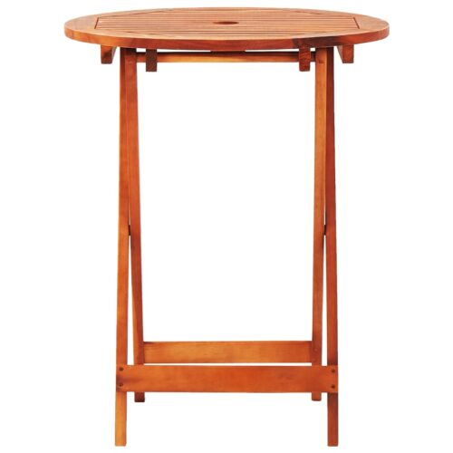 3-Piece Folding Outdoor Dining Set Solid Eucalyptus Wood - Image 9