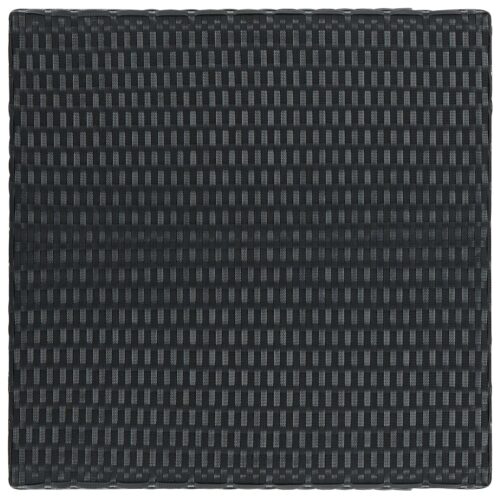 3-Piece Garden Bar Set with Cushions Poly Rattan Wicker Outdoor Patio Furniture Black - Image 5