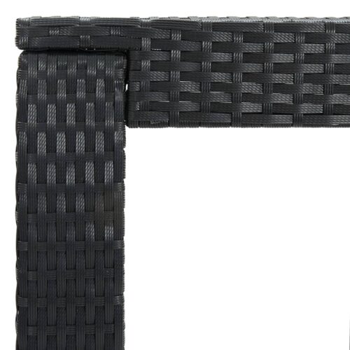 3-Piece Garden Bar Set with Cushions Poly Rattan Wicker Outdoor Patio Furniture Black - Image 6