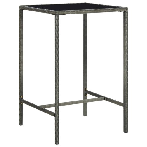 3pcs Outdoor Bar Set Garden Patio Bistro Dining Wicker Rattan Table Stool Chairs - Image 3