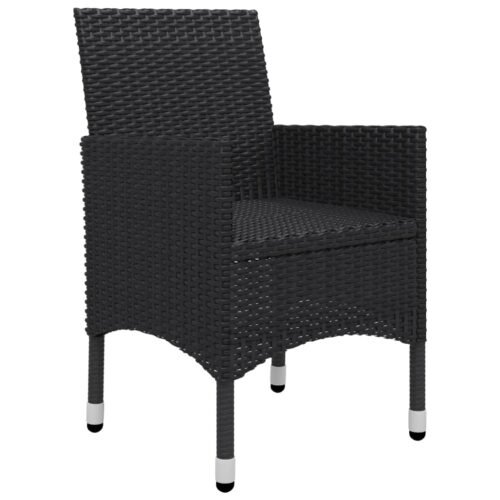 3-Piece Outdoor Dining Set Garden Patio Bistro Balcony Table Chairs Rattan Glass - Image 6