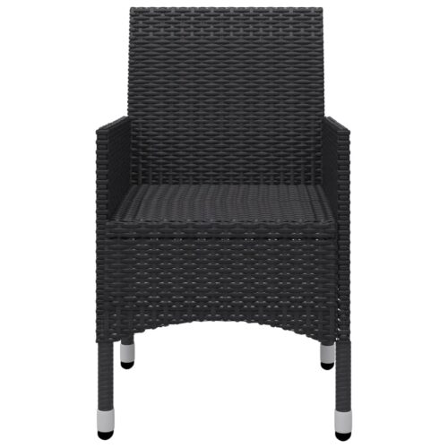 3-Piece Outdoor Dining Set Garden Patio Bistro Balcony Table Chairs Rattan Glass - Image 7