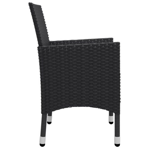 3-Piece Outdoor Dining Set Garden Patio Bistro Balcony Table Chairs Rattan Glass - Image 8