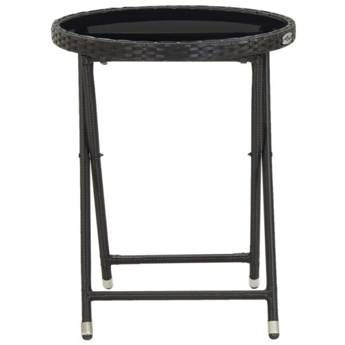 3-Piece Outdoor Dining Set Garden Patio Bistro Balcony Table Chairs Rattan Glass - Image 10