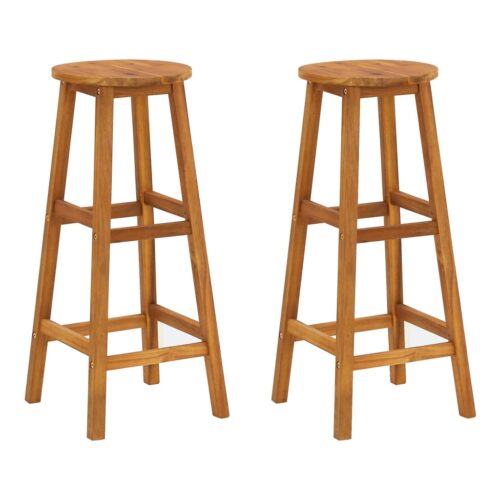 3-Piece Garden Bar Set Wood Timber Outdoor Patio Furniture Acacia - Image 5