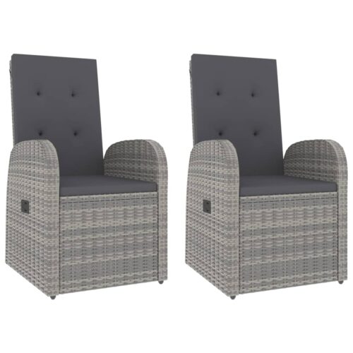 3-Piece Outdoor Chairs Table Set Garden Patio Lounge Balcony Sofa Rattan Wood - Image 4