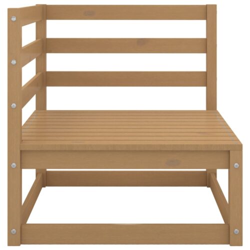 3-Piece Garden Lounge Set Honey Brown Pine Wood Outdoor Patio Furniture - Image 3