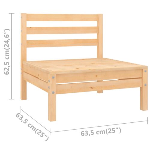 3-Piece Garden Lounge Set Pine Wood Outdoor Patio Furniture - Image 10