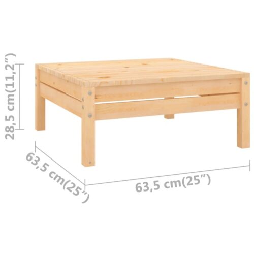 3-Piece Garden Lounge Set Pine Wood Outdoor Patio Furniture - Image 11