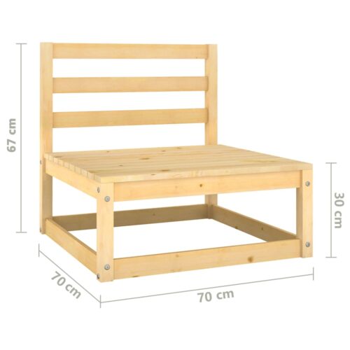 3-Piece Garden Lounge Set Pine Wood Outdoor Patio Furniture - Image 10