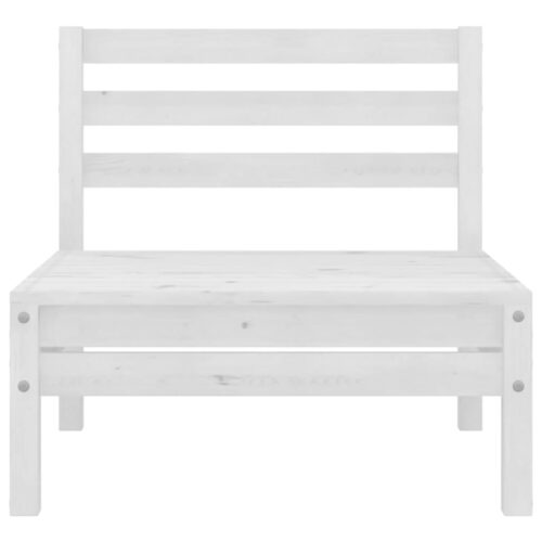 3-Piece Garden Lounge Set Pine Wood Outdoor Patio Furniture White - Image 3
