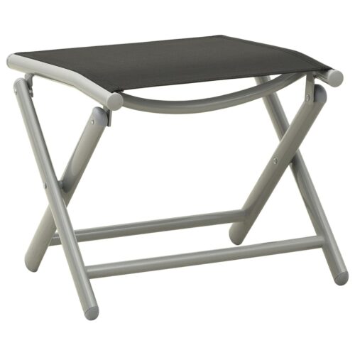 3-Piece Garden Lounge Set Textilene Aluminium Silver - Image 9