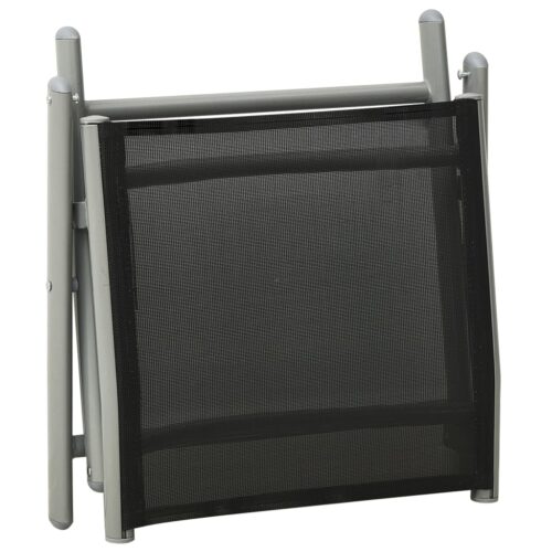 3-Piece Garden Lounge Set Textilene Aluminium Silver - Image 11